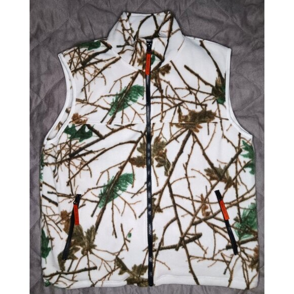 TRAIL CREST Womens M White Camo Fleece Full Zip Vest Hunting Hiking - Picture 9 of 14